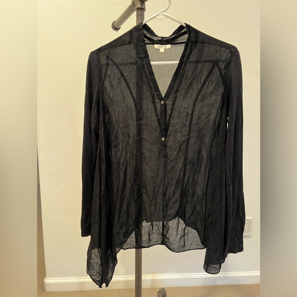 Helmut Lang black sheer top